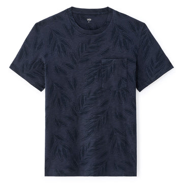 Straight Round Neck T-Shirt 100% Cotton - Navy