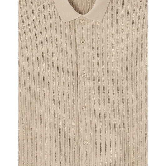 Regular Openwork Knit Shirt
