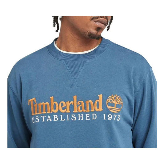 ESTABLISHED 1973 Embroidered Logo Crew Neck Sweats Dark Denim