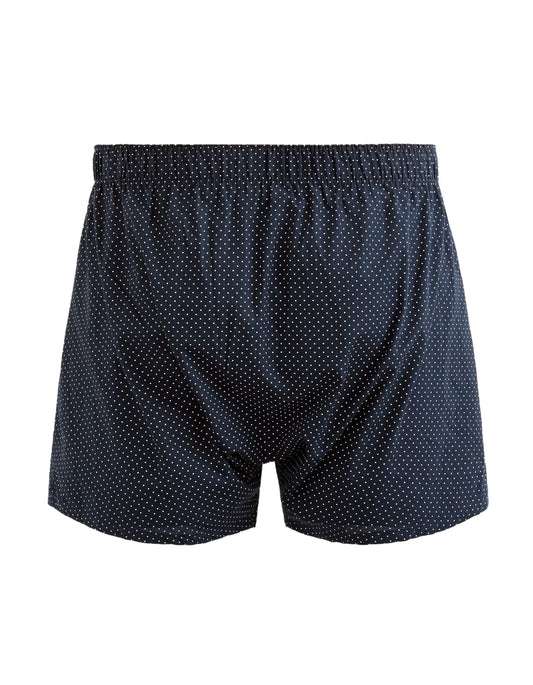 100% Cotton Polka Dot Boxer Shorts - Navy