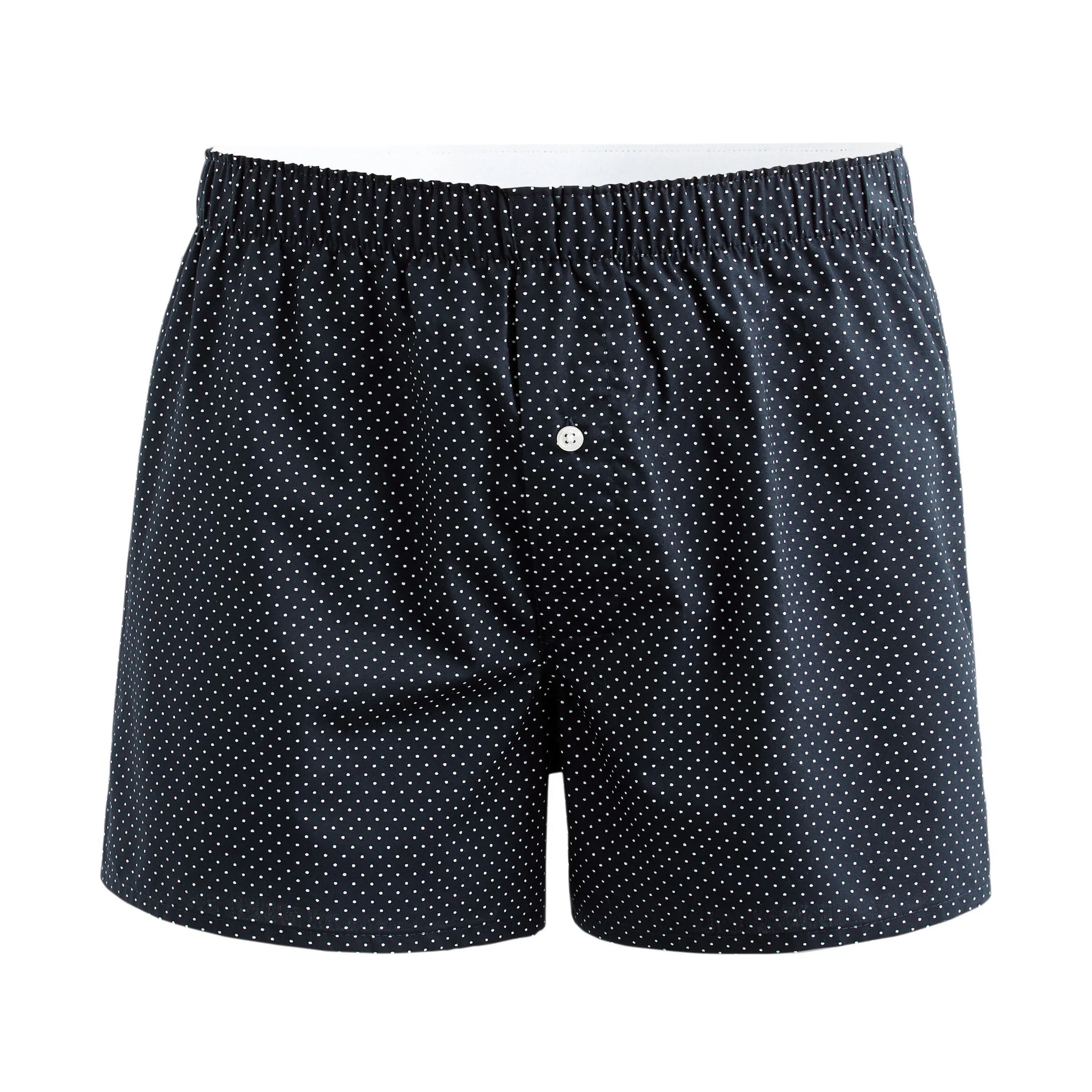 100% Cotton Polka Dot Boxer Shorts - Navy