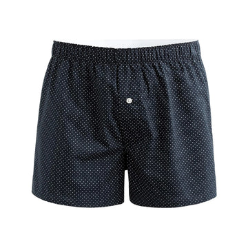 100% Cotton Polka Dot Boxer Shorts - Navy