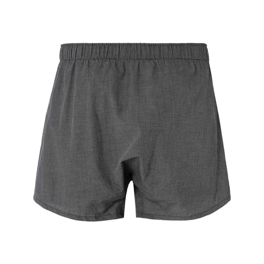 100% Cotton Boxer Shorts With Small Checks - Black