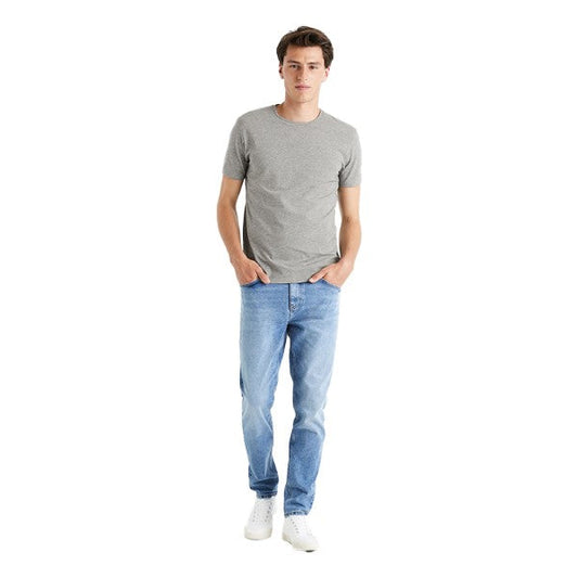 Slim Round-Neck T-Shirt In Stretch Cotton