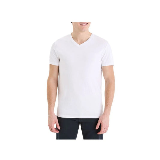Slim V-Neck T-Shirt In Stretch Cotton