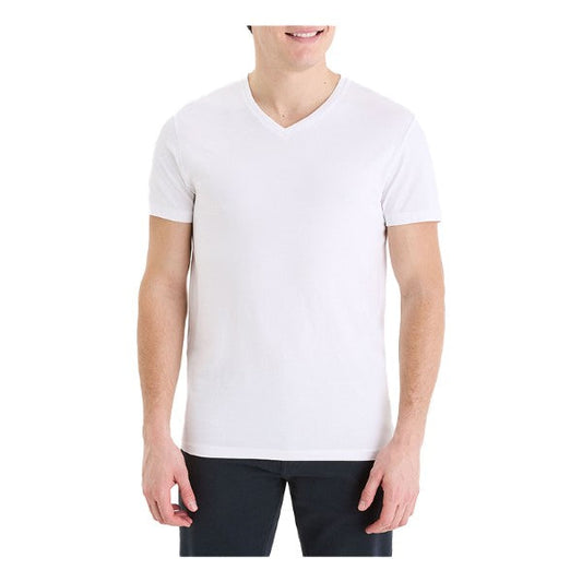 Slim V-Neck T-Shirt In Stretch Cotton