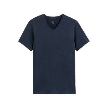 Slim V-Neck T-Shirt In Stretch Cotton