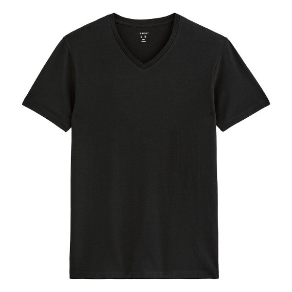 CELIO Slim V-Neck T-Shirt In Stretch Cotton