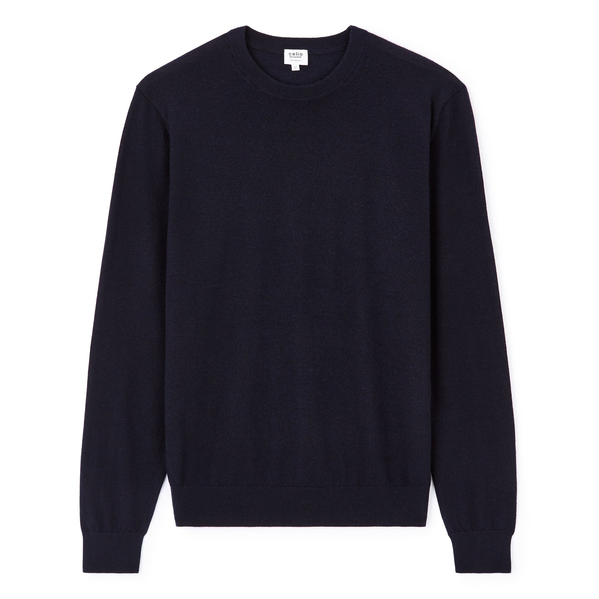  100% Merino Wool Crew Neck Sweater - Navy
