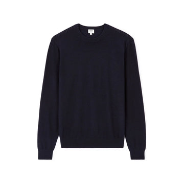  100% Merino Wool Crew Neck Sweater - Navy