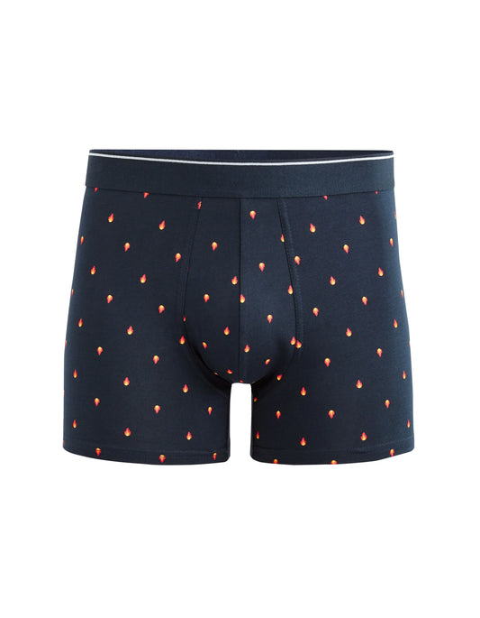 Stretch Cotton Boxer Shorts - Navy