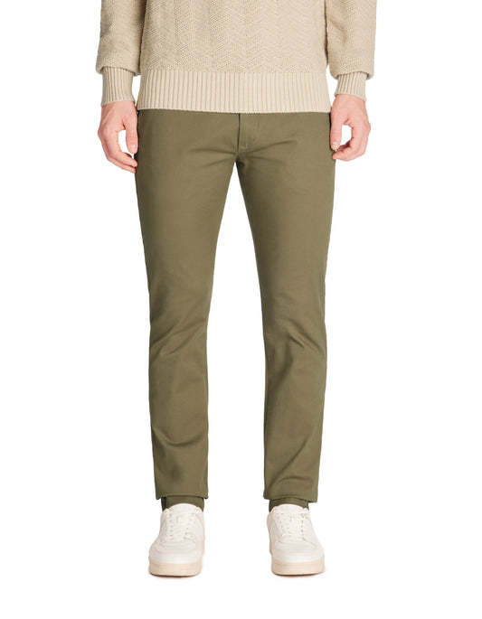 Slim-Fit Chino Pants In Stretch Cotton - Olive
