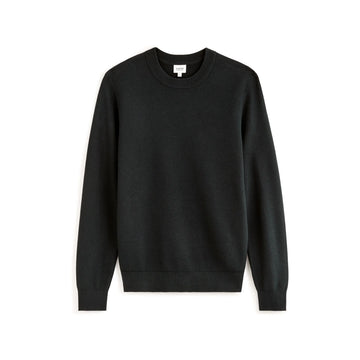 100% cotton crew neck sweater - black