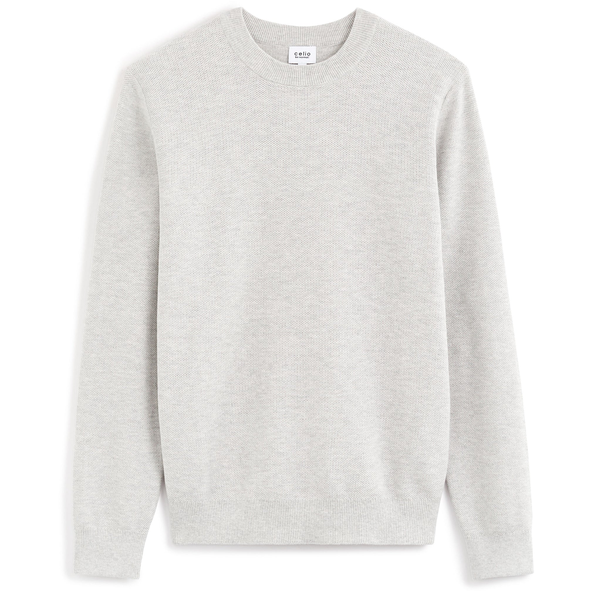 100% cotton crew neck sweater - medium grey