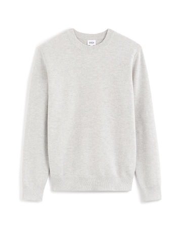 100% cotton crew neck sweater - medium grey