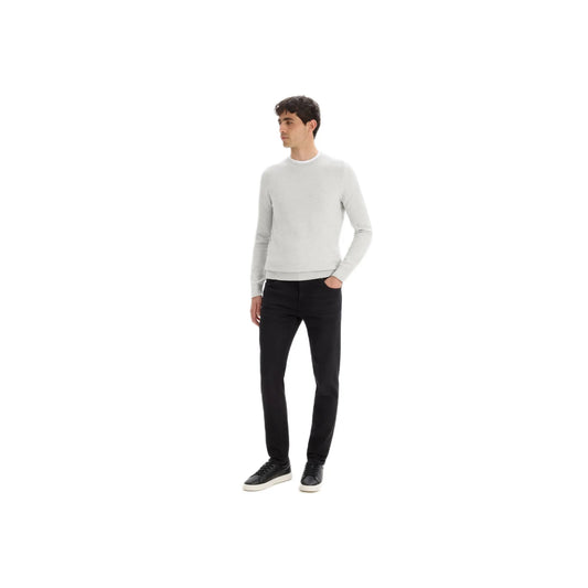100% cotton crew neck sweater - medium grey