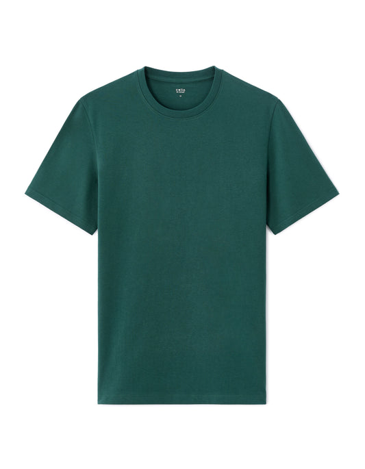 Regular round neck T-shirt 100% cotton - green