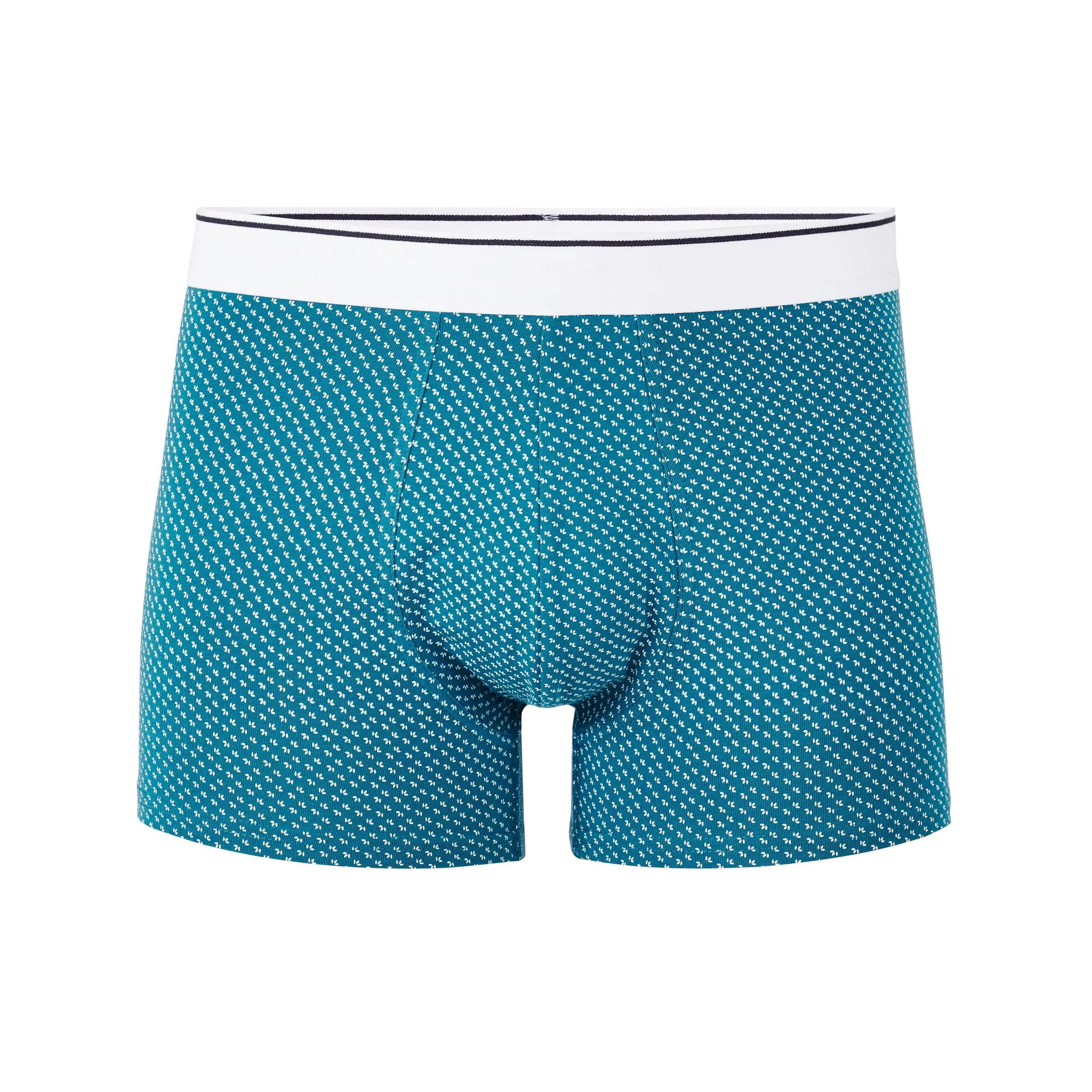 Printed Stretch Cotton Boxer Shorts - Blue