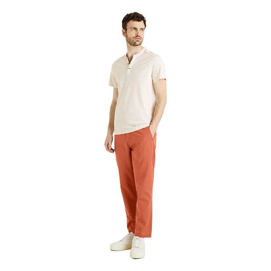 Cotton Blend Straight Neck T-Shirt