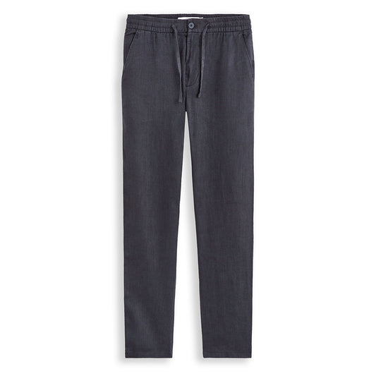 Straight Pants 100% Linen - Navy