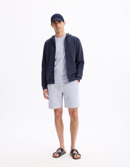 100% cotton zip-up hoodie - navy