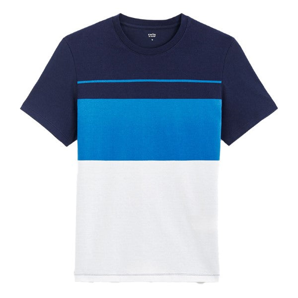 CELIO Color Block Round Neck T-Shirt