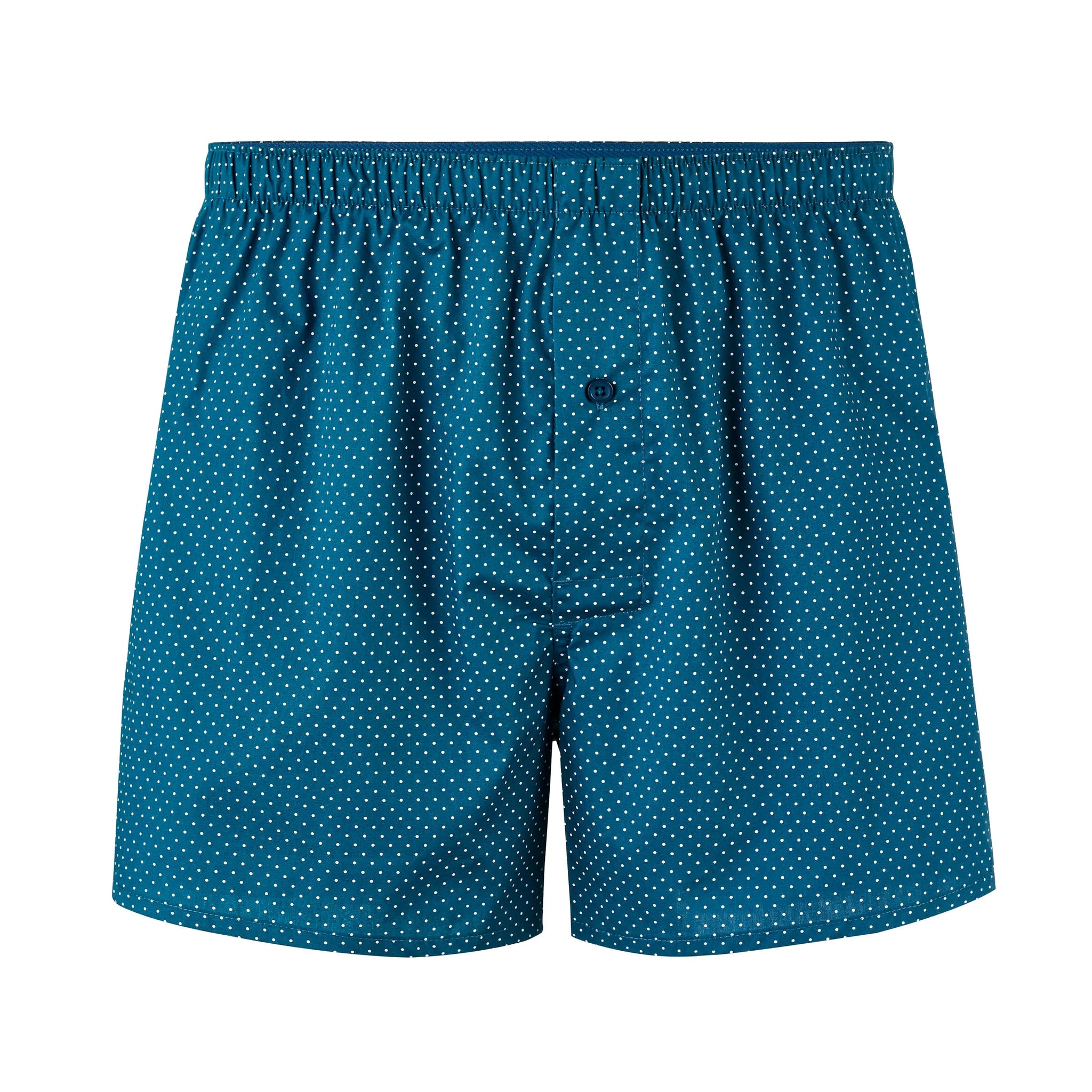 100% Cotton Polka Dot Boxer Shorts - Blue