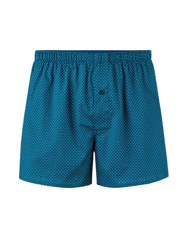 100% Cotton Polka Dot Boxer Shorts - Blue