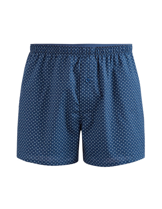 Micro-Patterned Cotton Briefs - Navy