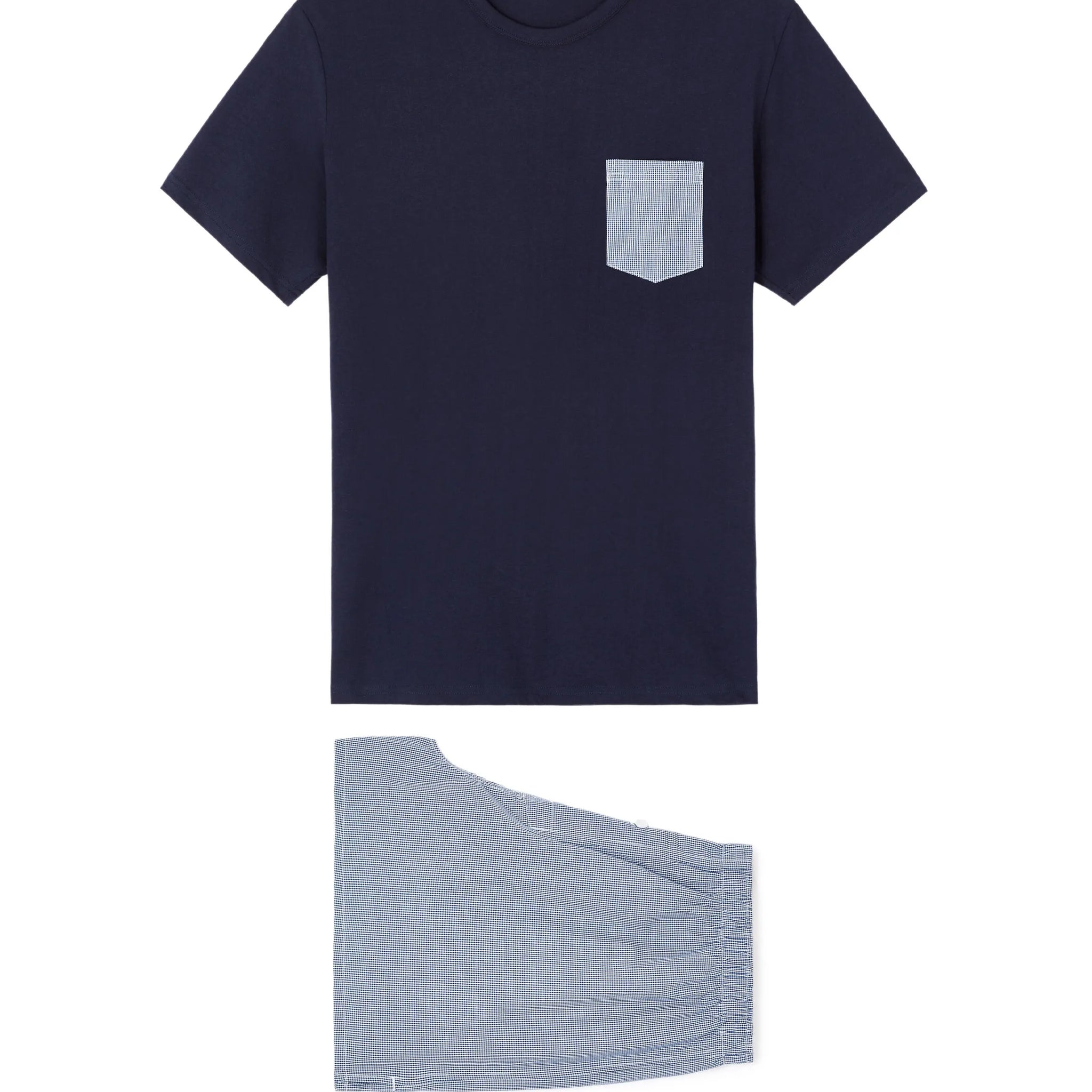 Cotton Short Pajamas - Navy