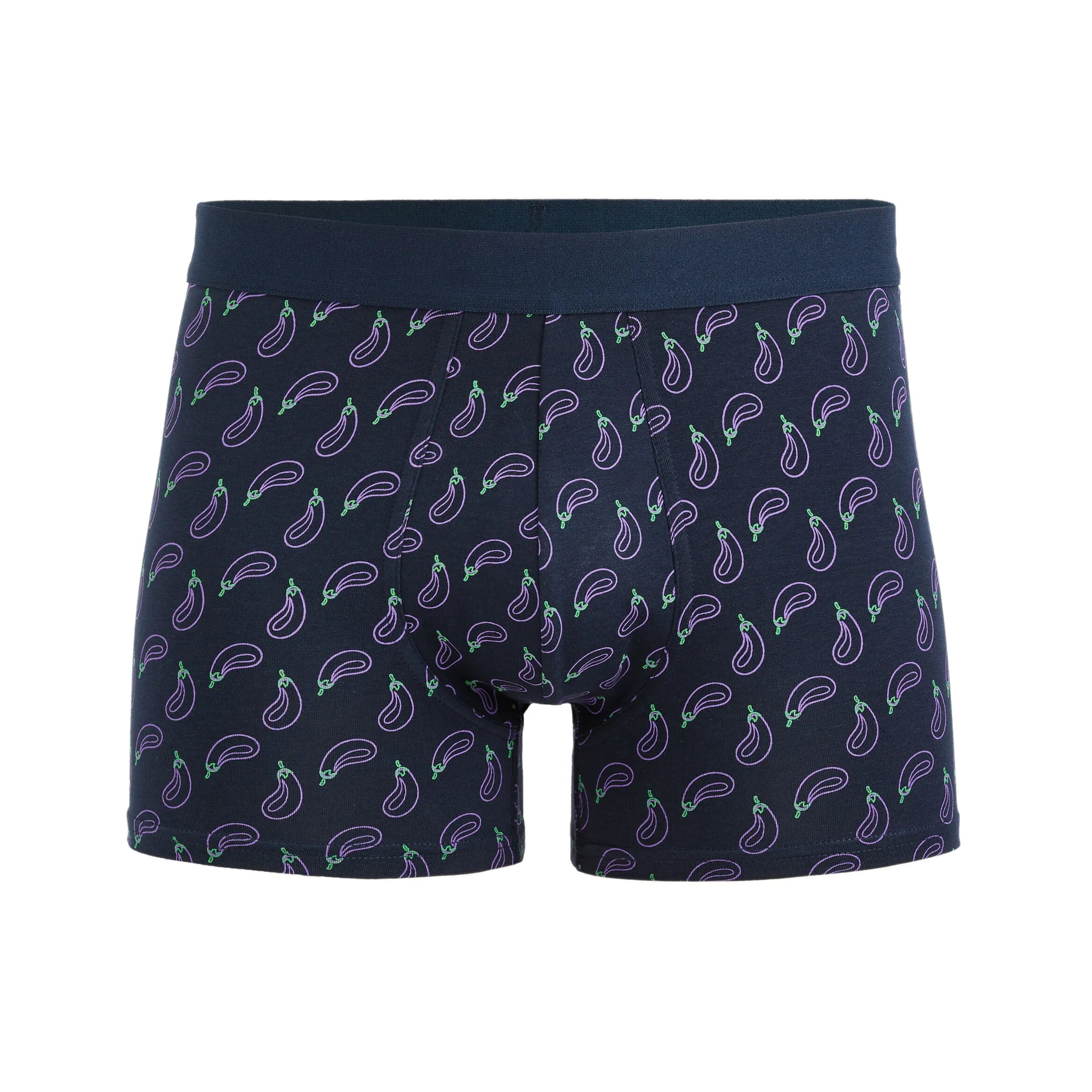 Aubergine Stretch Cotton Boxer Shorts - Navy