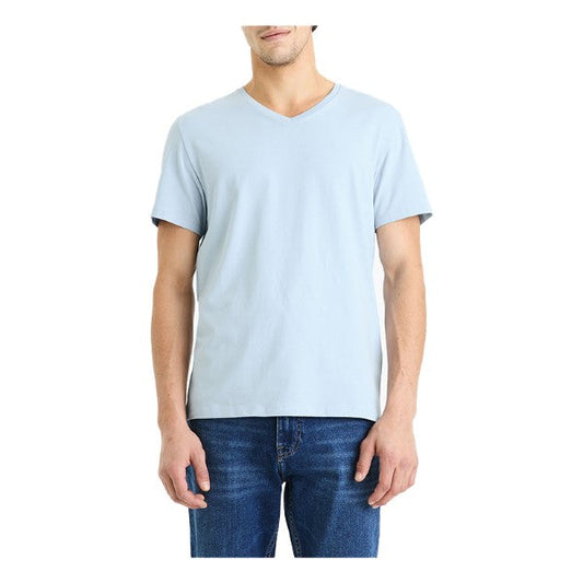 Slim V-Neck T-Shirt In Stretch Cotton