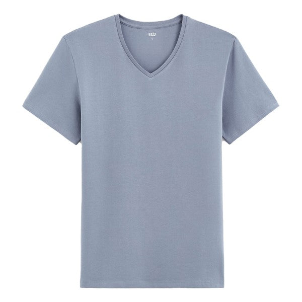 CELIO Slim V-Neck T-Shirt In Stretch Cotton