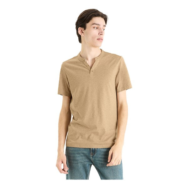 CELIO Cotton Blend Straight Neck T-Shirt