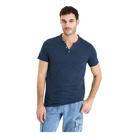 Cotton Blend Straight Neck T-Shirt