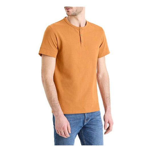 Stretch Cotton Tunisian Collar T-Shirt