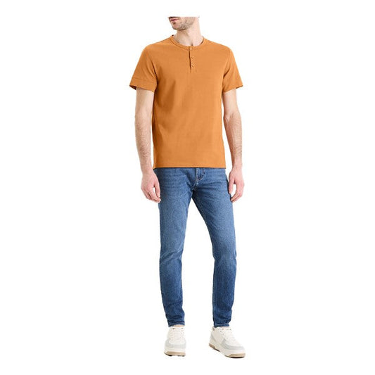 Stretch Cotton Tunisian Collar T-Shirt