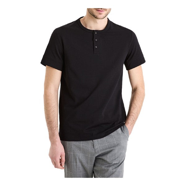 CELIO Stretch Cotton Tunisian Collar T-Shirt