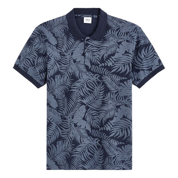 CELIO Regular Pique Polo Shirt In Printed Cotton