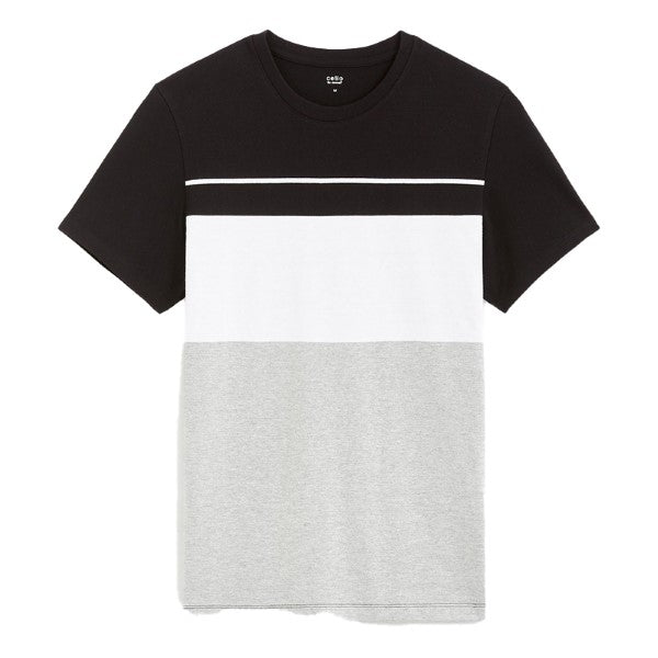 CELIO Color Block Round Neck T-Shirt