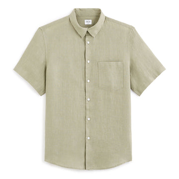Regular 100% Linen Shirt - Sage Green