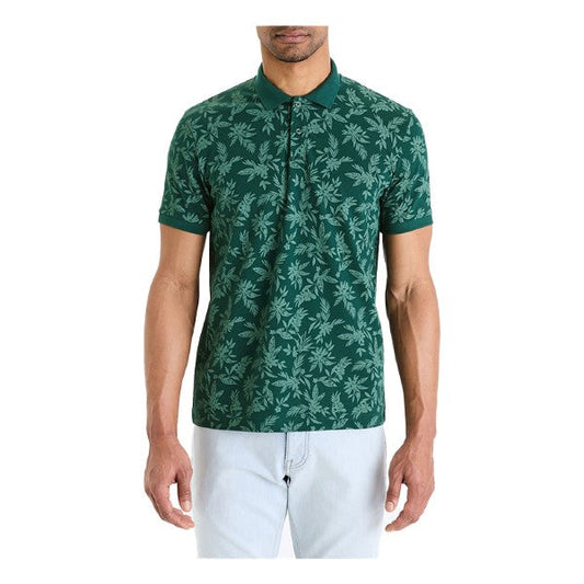 Regular Piquأ© Polo Shirt In Printed Cotton