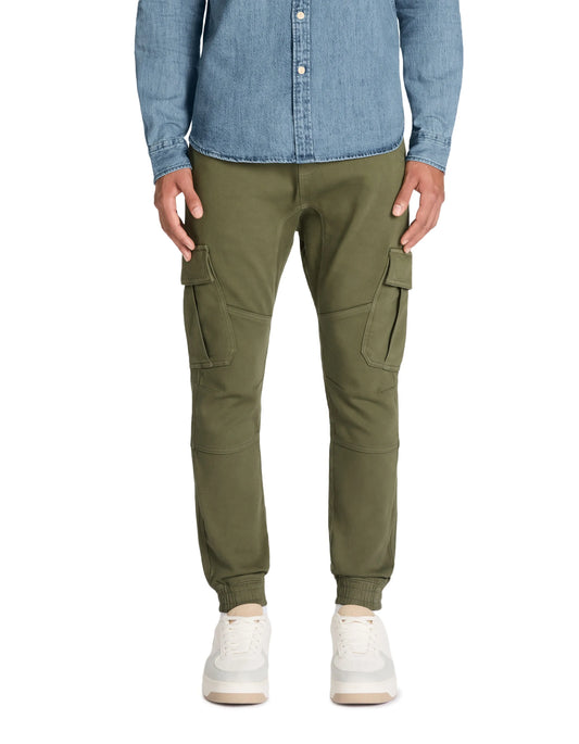 Slim Stretch Cotton Cargo Pants - Khaki