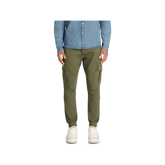 Slim Stretch Cotton Cargo Pants - Khaki