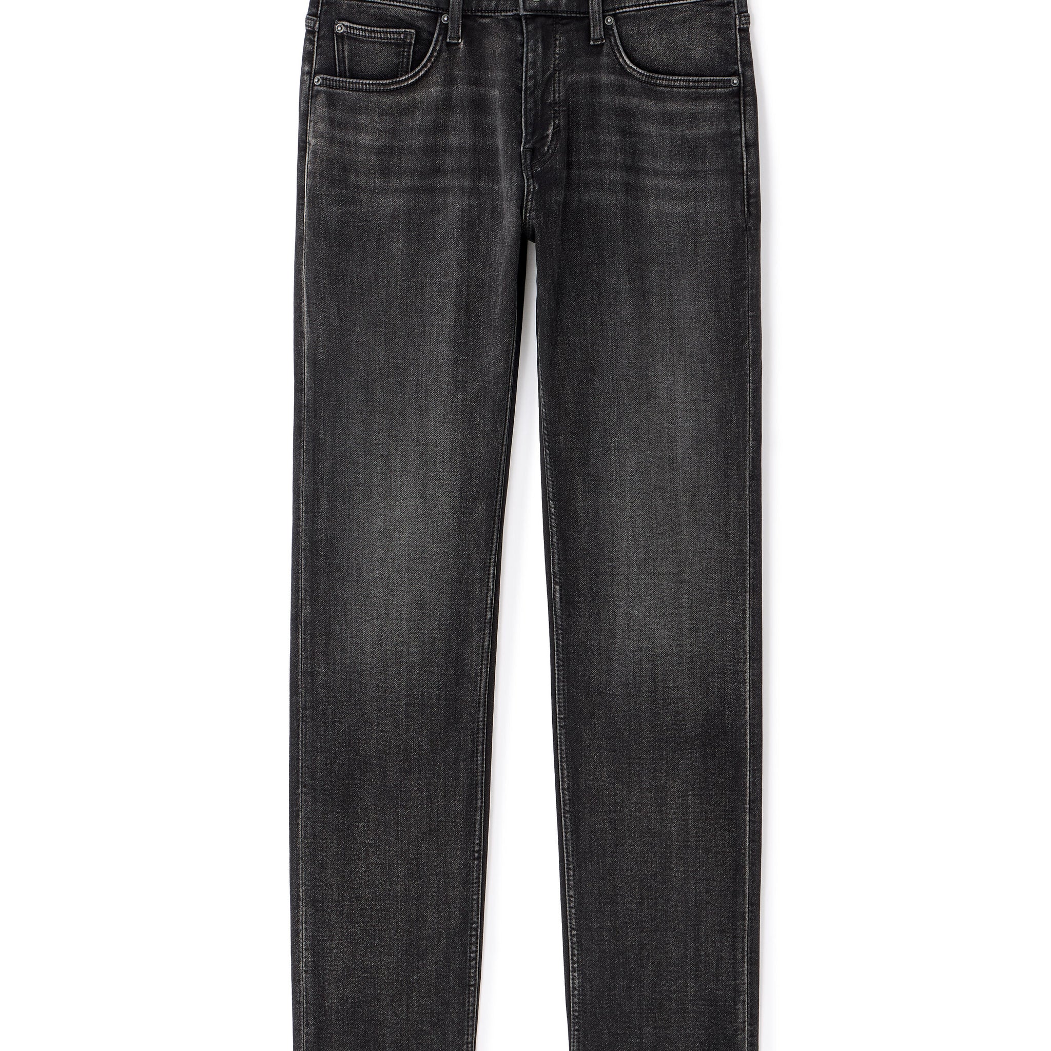 C.35 straight stretch knit 3-length jeans - black