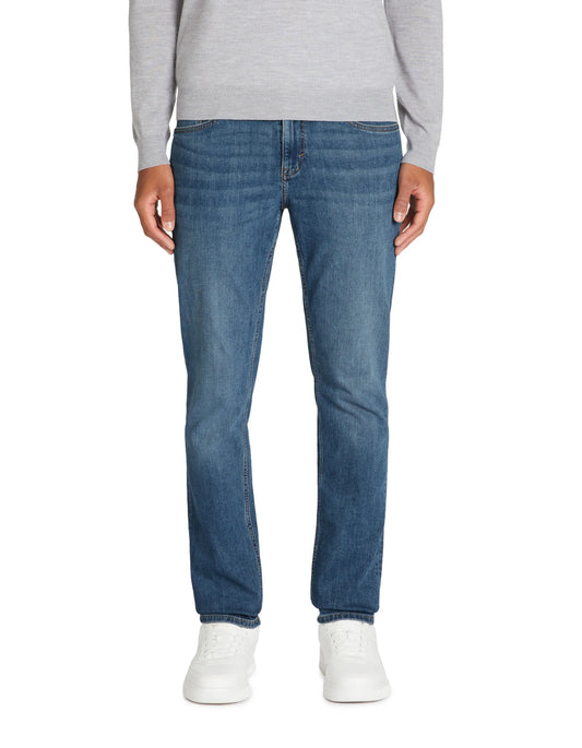 Straight Stretch Cotton Jeans - Faded Blue