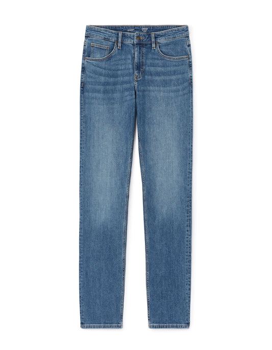 Straight Stretch Cotton Jeans - Faded Blue