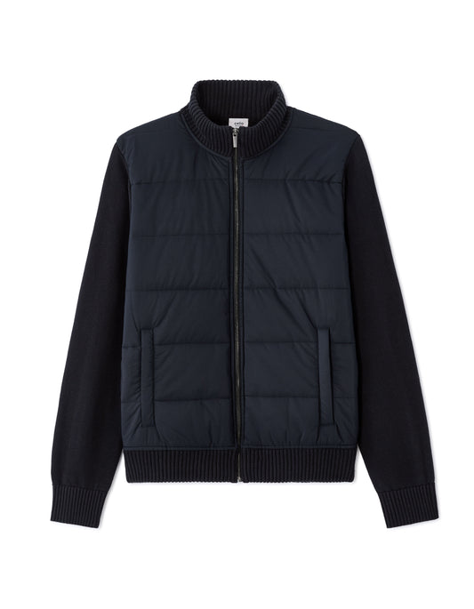 100% cotton Milano knit jacket - navy