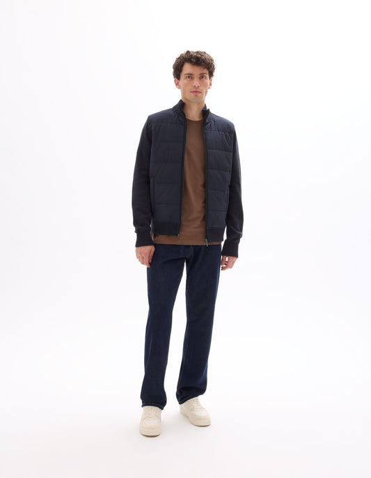 100% cotton Milano knit jacket - navy