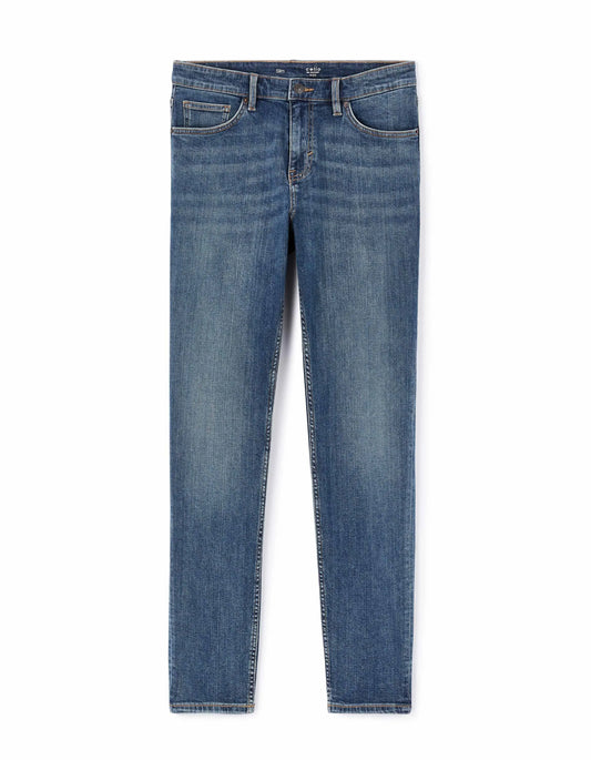 Slim Stretch Cotton Jeans - Faded Blue